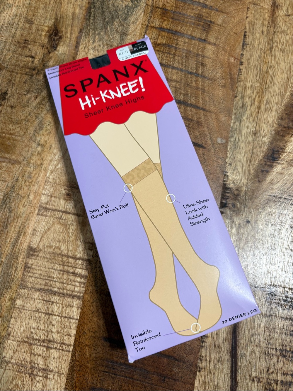 SPANX Hi-Knee! Sheer Knee Highs -  Black - Reg - NIB
